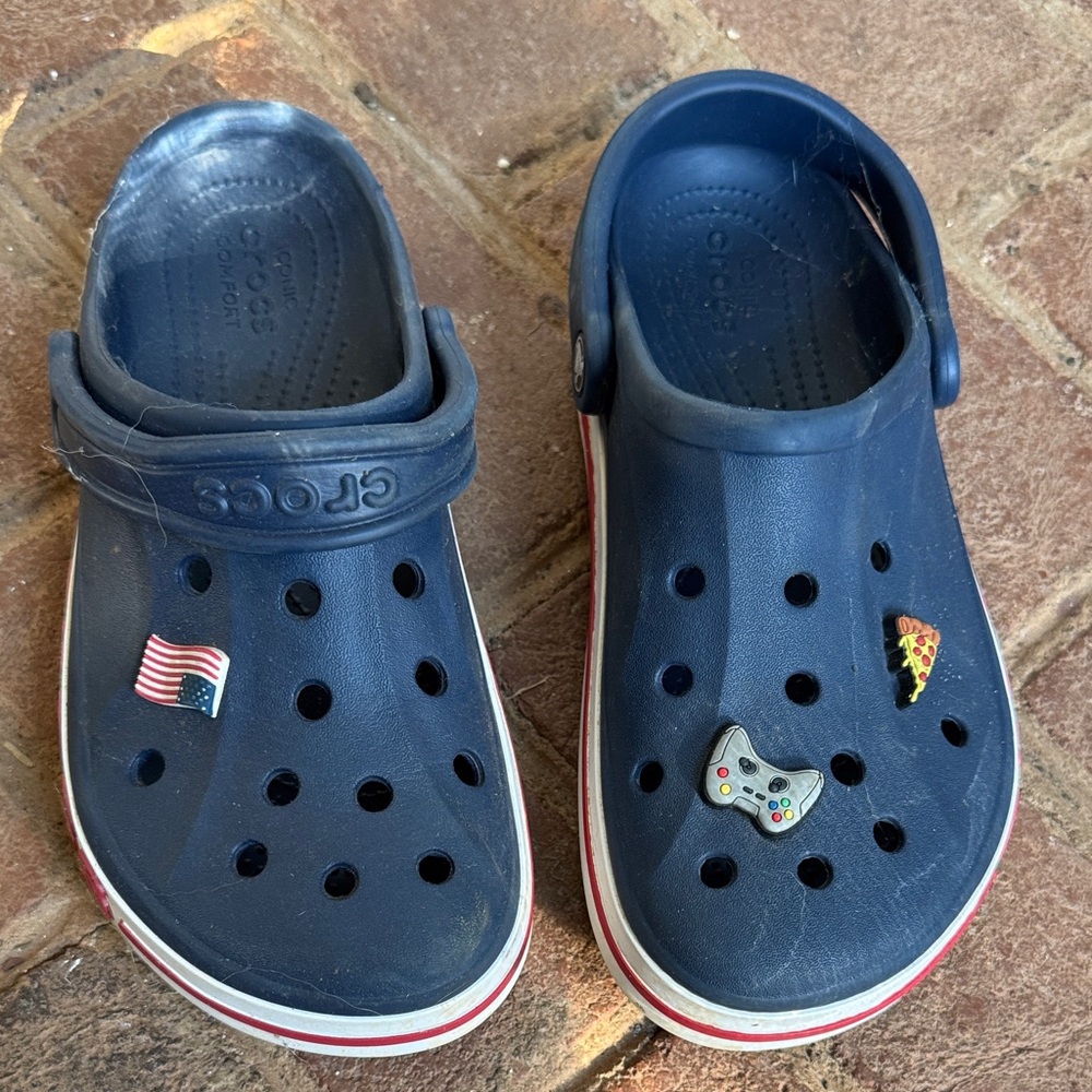 CROCS Kids Blue Slippers with Fun Charms
